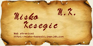 Miško Kesegić vizit kartica